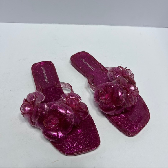 Jeffrey Campbell Floralee Slide Sandal Fuchsia Pink Jelly New Size 8 - Picture 1 of 7